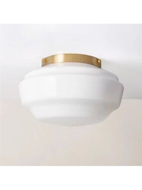 Milk Glass Flush Mount Celling Light Brass Finish - Hearth & Hand farmhouse